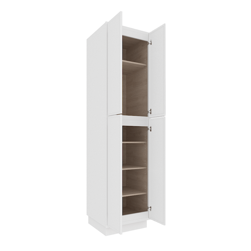 Ethereal White Micro Shaker Vanity Countertop Linen Cabinet