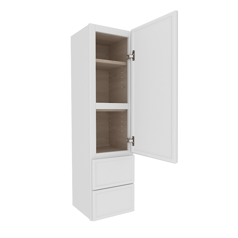 Ethereal White Micro Shaker Vanity Countertop Linen Cabinet