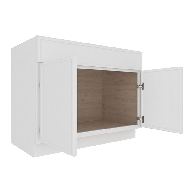 Ethereal White Micro Shaker Vanity Sink Base Cabinet with 2 Doors