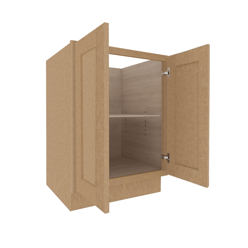 Noble Honey Wheat Shaker Base Cabinet with 2 Full Height Doors