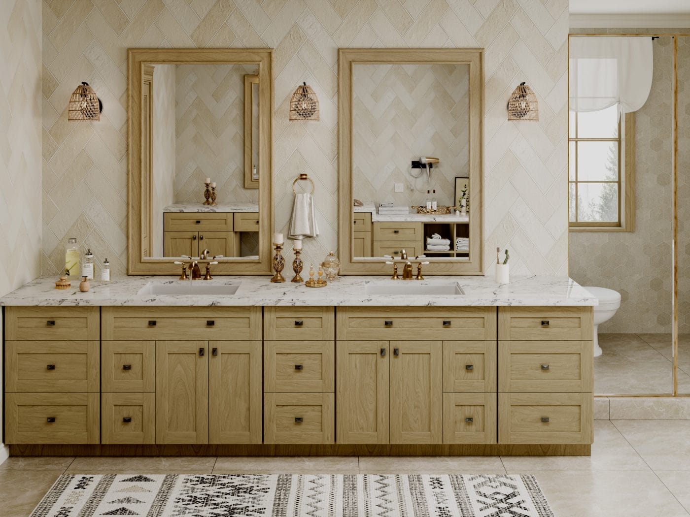 Noble Shaker Honey Wheat Bathroom Vanities