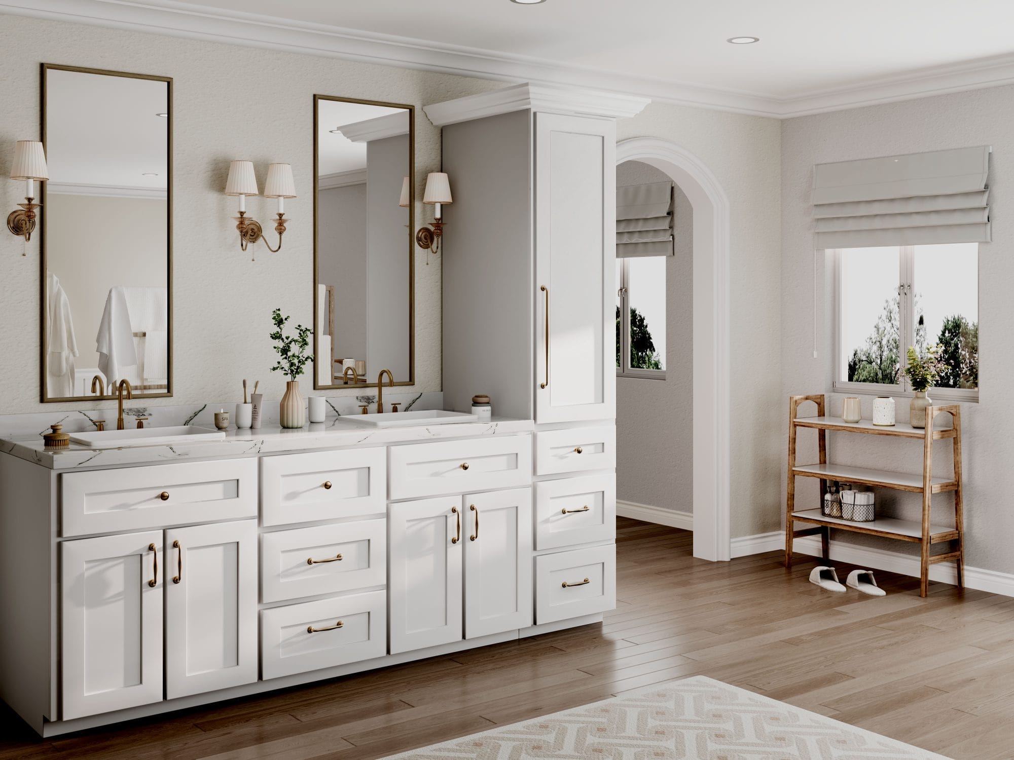 Opulent Shaker White Bathroom Vanities