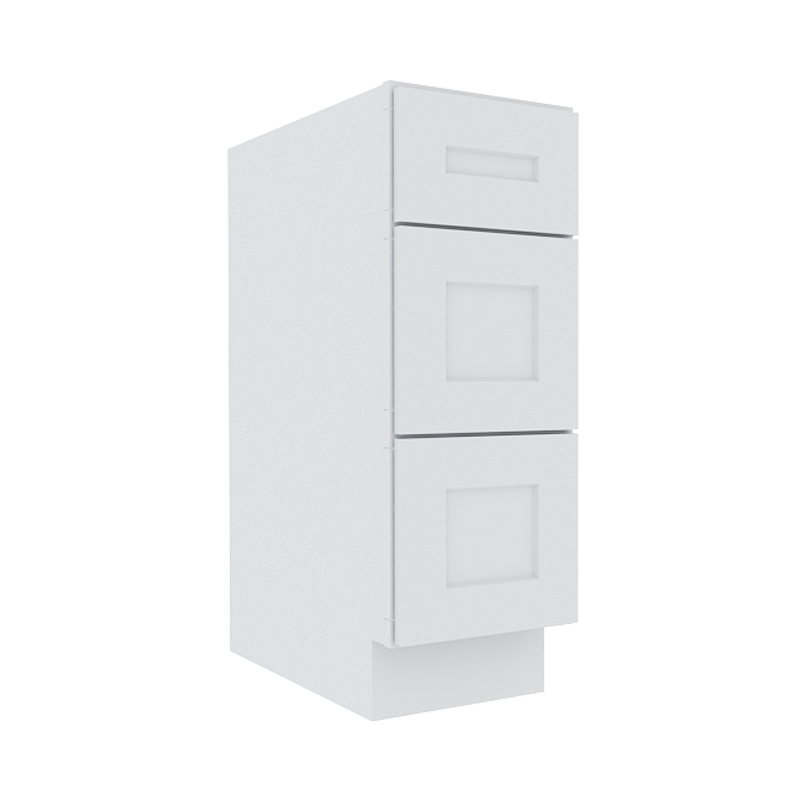 Opulent White Shaker Vanity Sink Base Cabinet with 3 Drawers