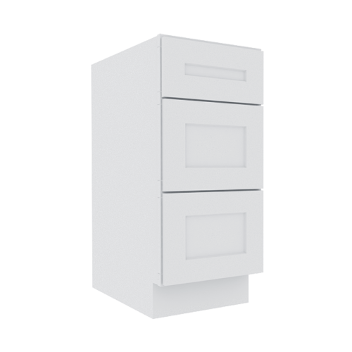 Opulent White Shaker Vanity Sink Base Cabinet with 3 Drawers