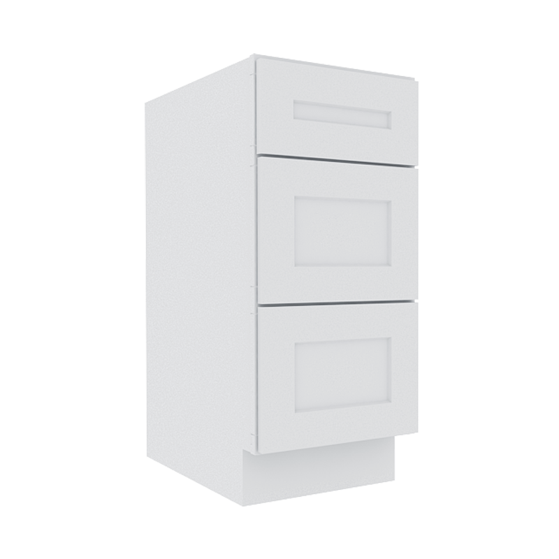 Opulent White Shaker Vanity Sink Base Cabinet with 3 Drawers