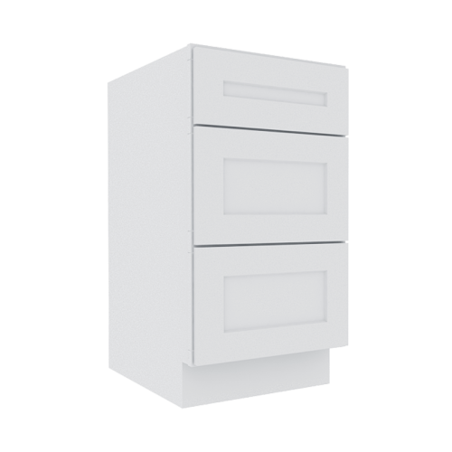 Opulent White Shaker Vanity Sink Base Cabinet with 3 Drawers
