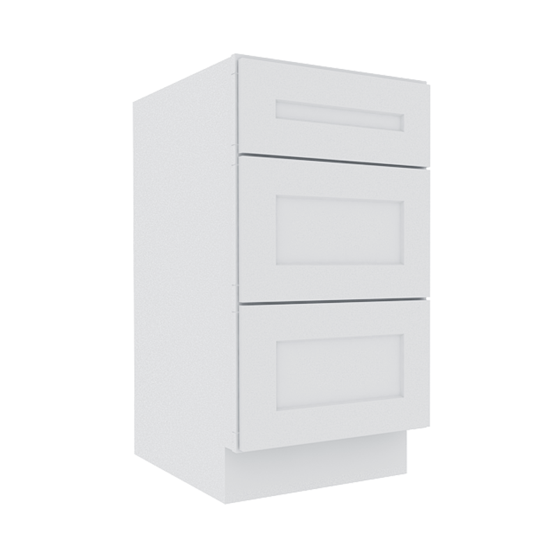 Opulent White Shaker Vanity Sink Base Cabinet with 3 Drawers