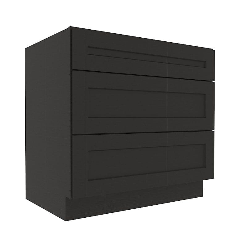 Refined Modern Slate Shaker Base Cabinet with 2 Drawers
