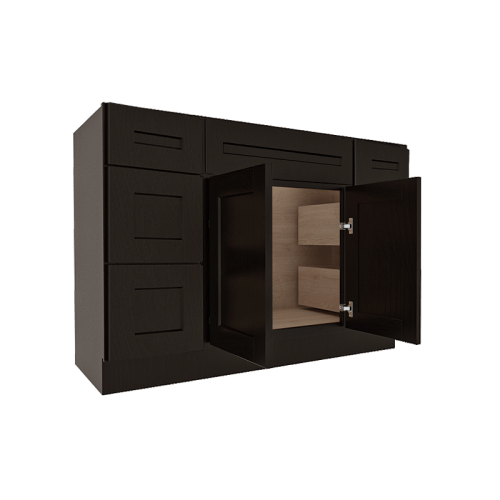 Refined Modern Slate Shaker Vanity Sink Base Combo Cabinet with 6 Drawers