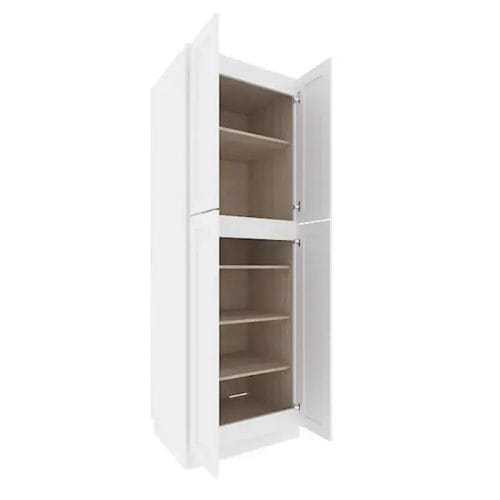 Opulent White Shaker Tall Pantry Cabinet with 4 Doors
