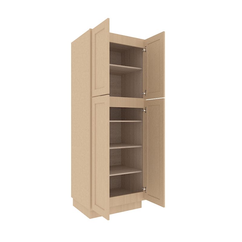 Noble Honey Wheat Shaker Tall Pantry Cabinet with 4 Doors