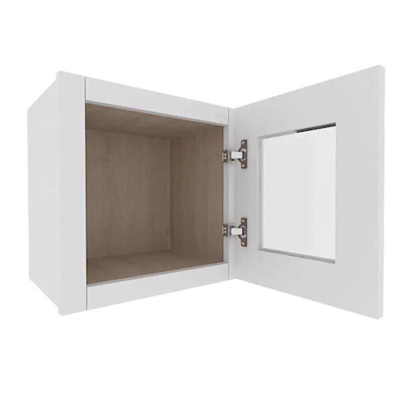 Ethereal White Micro Shaker Wall Cabinet with 1 Glass Door