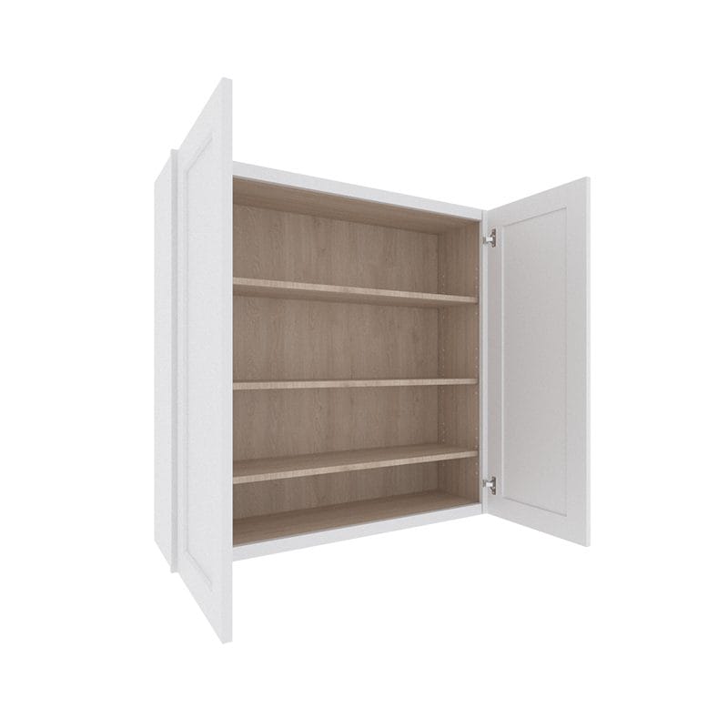 Opulent White Shaker Wall Cabinet with 2 Doors