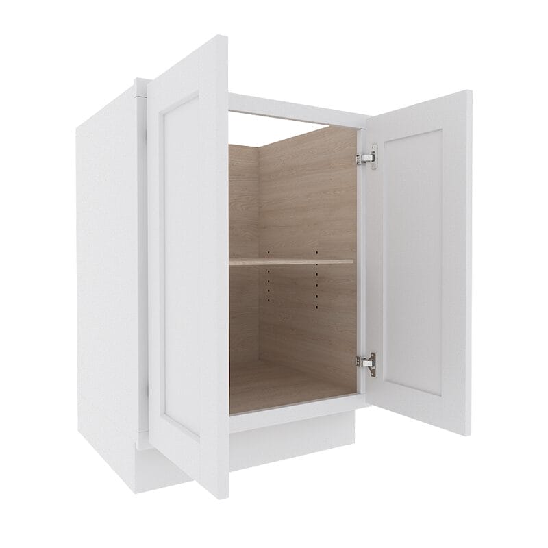 Opulent White Shaker Base Cabinet with 2 Full Height Doors