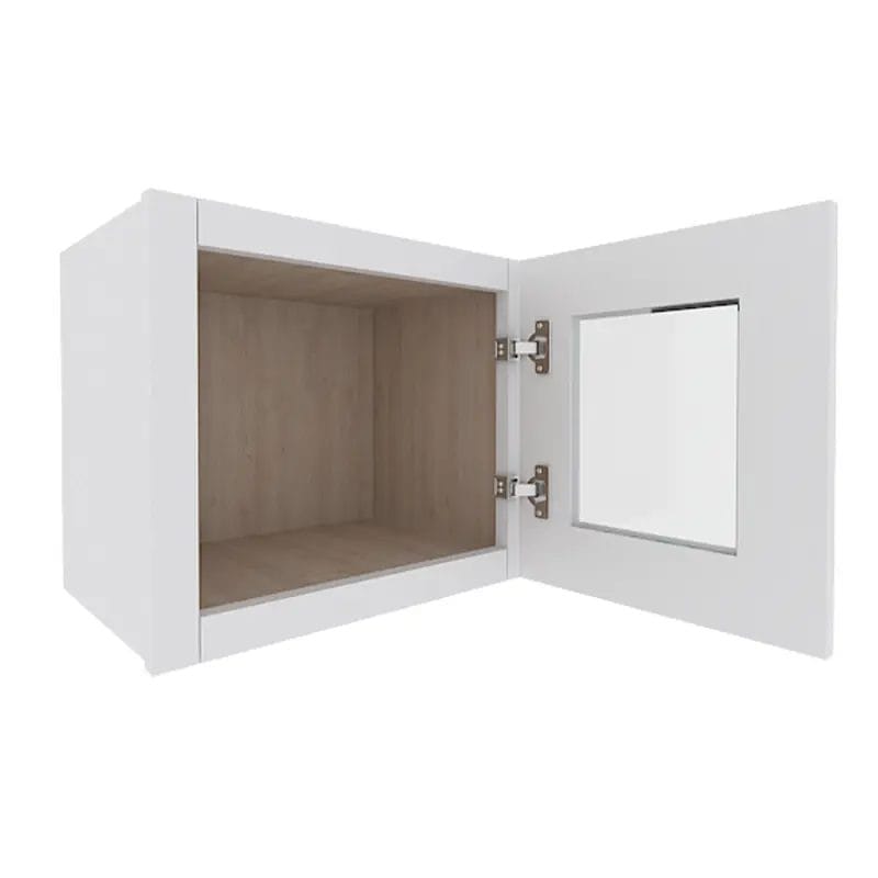 Ethereal White Micro Shaker Wall Cabinet with 1 Glass Door