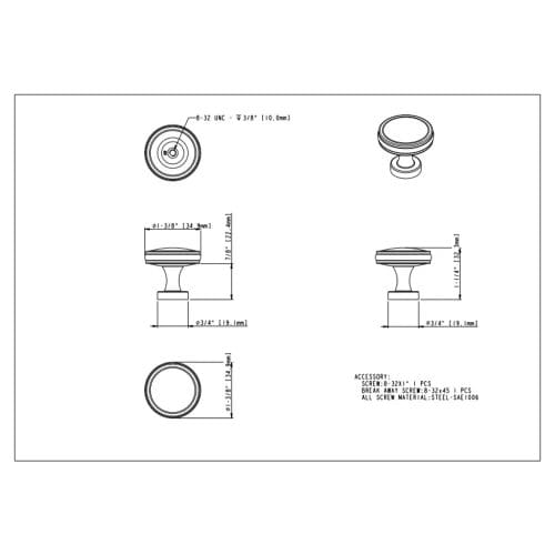 Exquisite 1-3/8″ Cabinet Knob