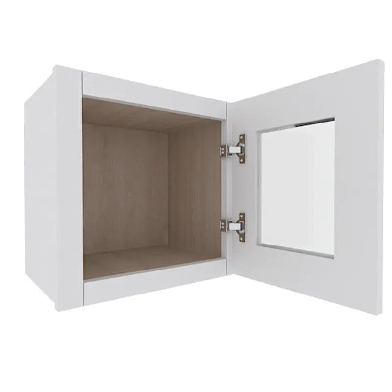 Opulent White Shaker Wall Cabinet with 1 Glass Door