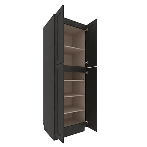 Refined Modern Slate Shaker Tall Pantry Cabinet with 4 Doors
