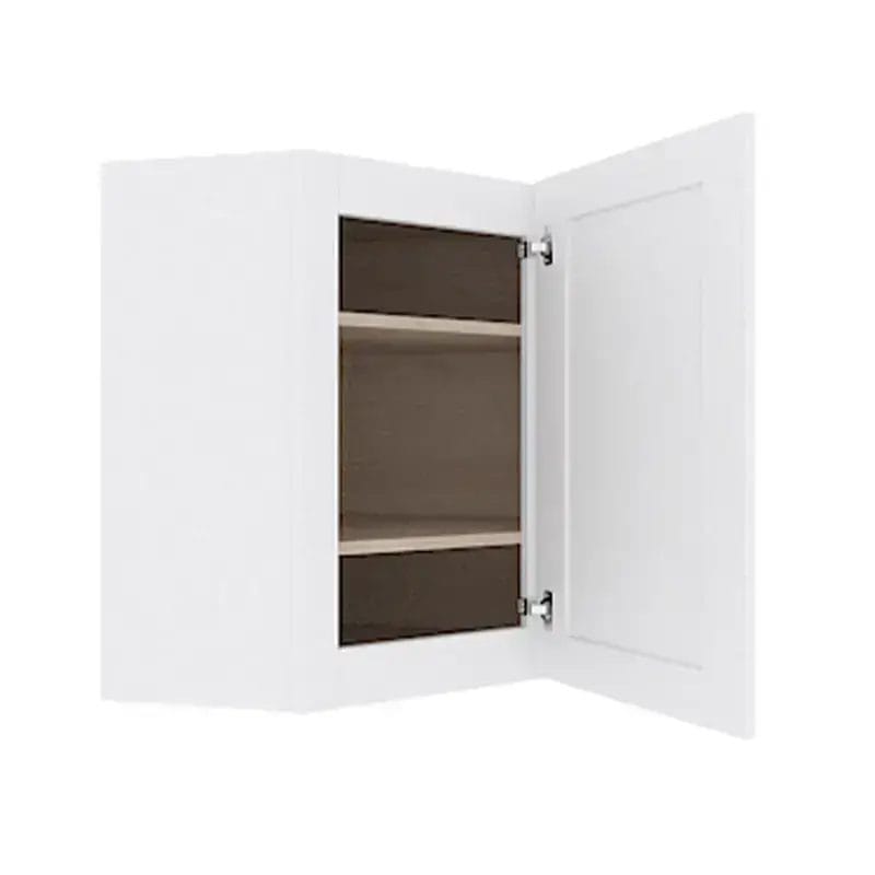 Opulent White Shaker Wall Diagonal Corner Cabinet
