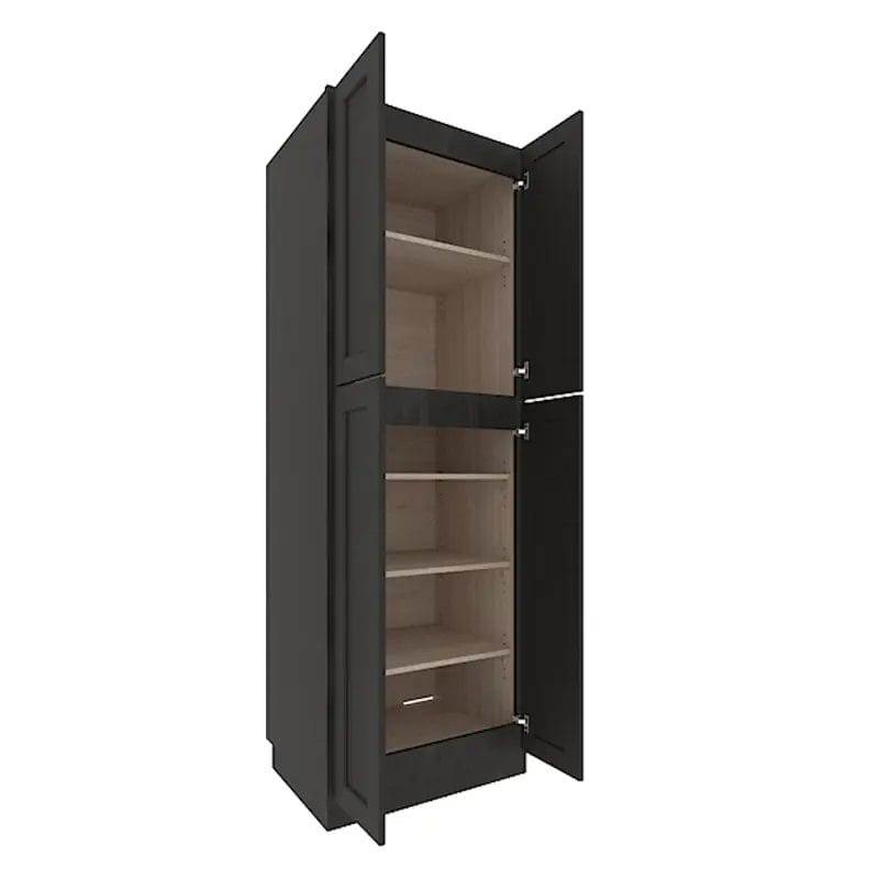 Refined Modern Slate Shaker Tall Pantry Cabinet with 4 Doors