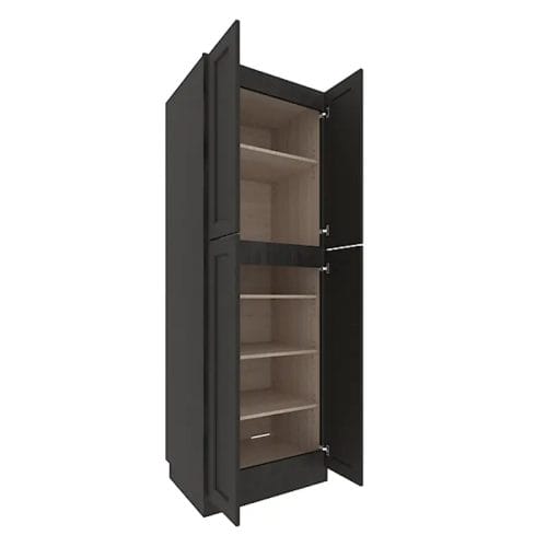 Refined Modern Slate Shaker Tall Pantry Cabinet with 4 Doors