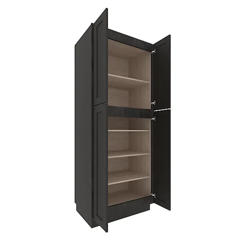 Refined Modern Slate Shaker Tall Pantry Cabinet with 4 Doors