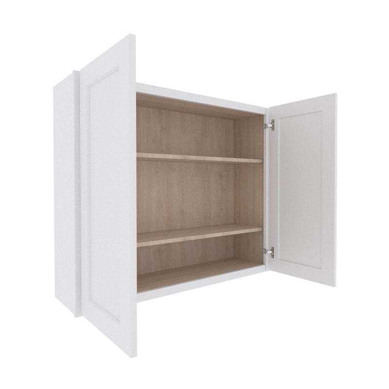 Opulent White Shaker Wall Cabinet with 2 Doors
