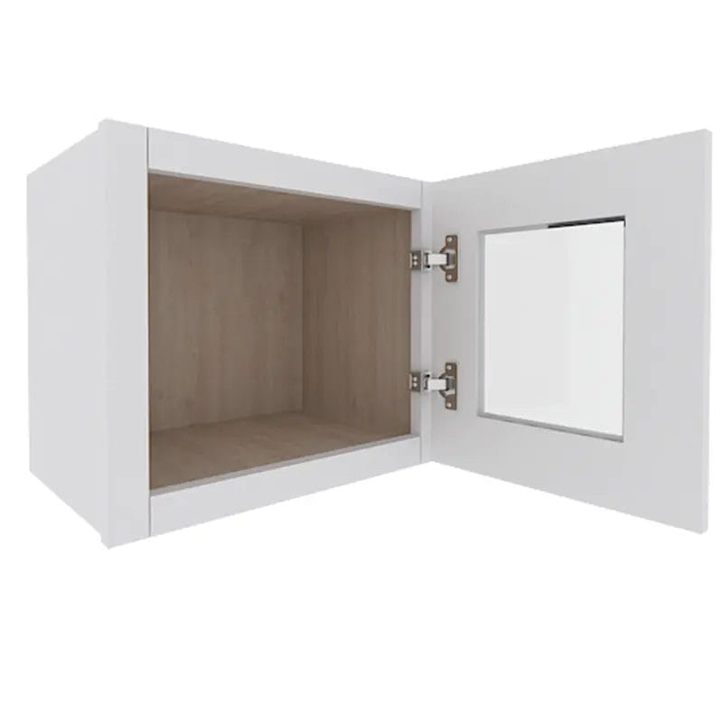 Opulent White Shaker Wall Cabinet with 1 Glass Door