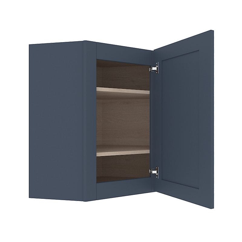 Imperial Midnight Blue Shaker Wall Diagonal Corner Cabinet