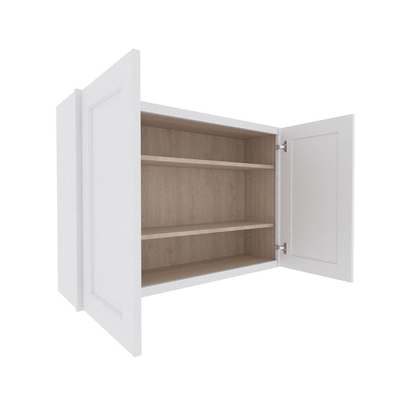 Opulent White Shaker Wall Cabinet with 2 Doors