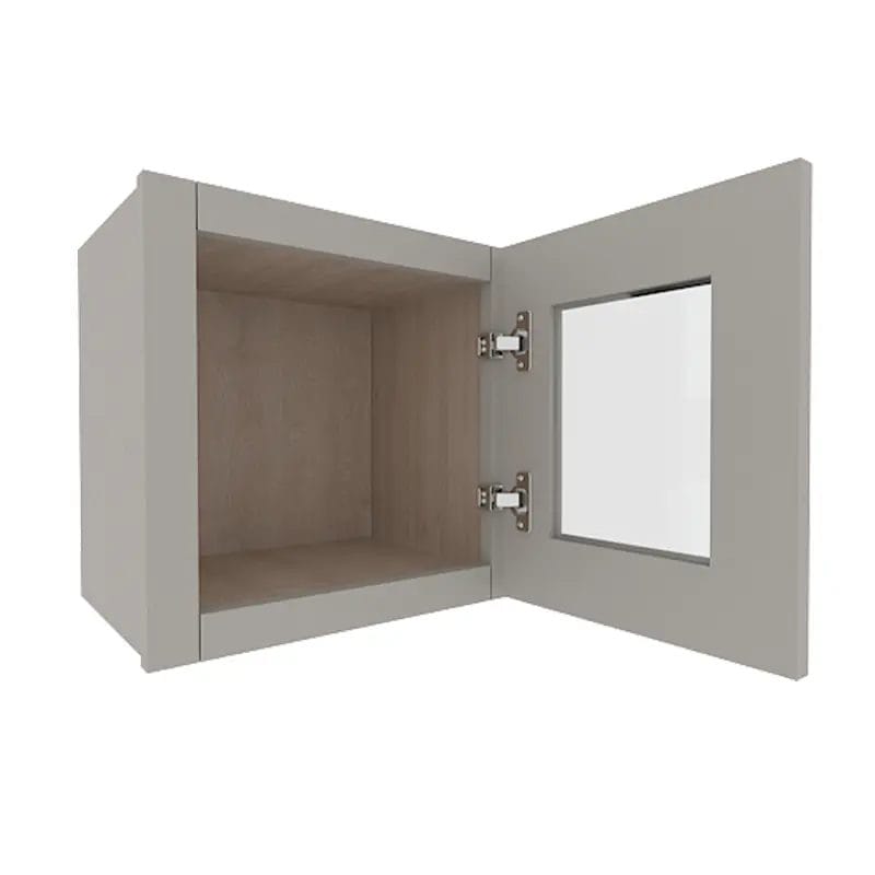 Prestigious Grey Shaker Wall Cabinet with 1 Glass Door