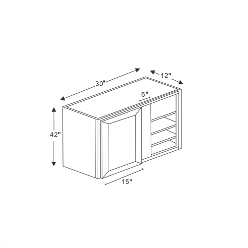 Serene Dove White Shaker Wall Blind Corner Cabinet