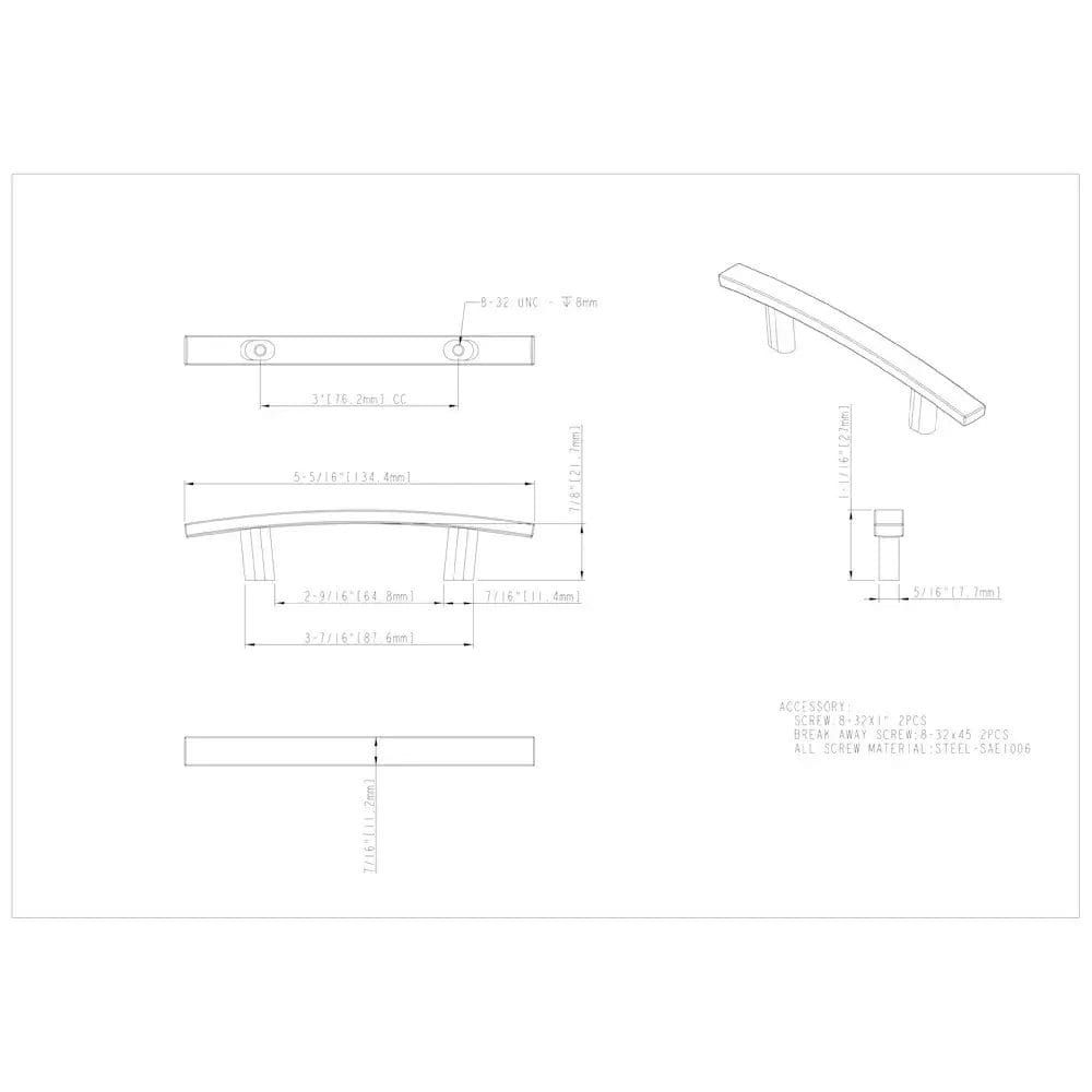 Modern 3″ Center-to-Center Cabinet Pull