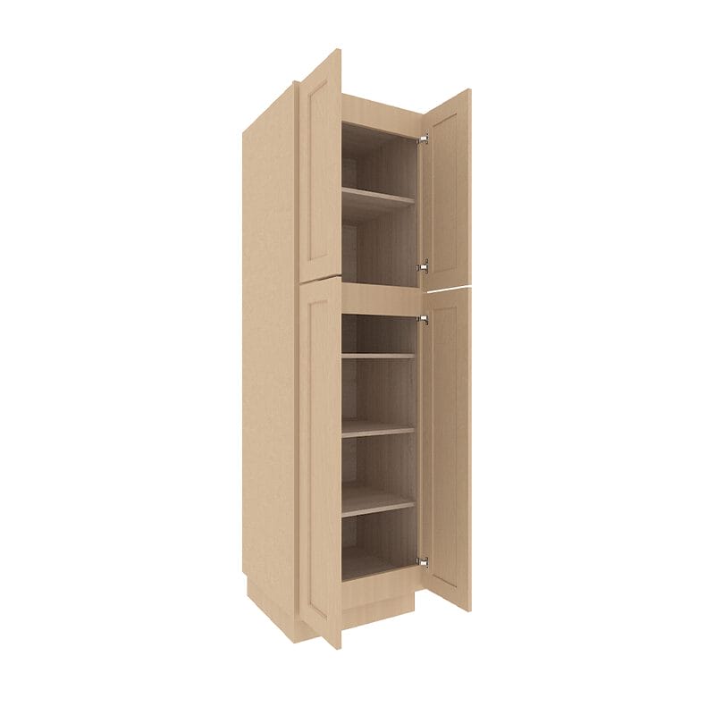 Noble Honey Wheat Shaker Tall Pantry Cabinet with 4 Doors