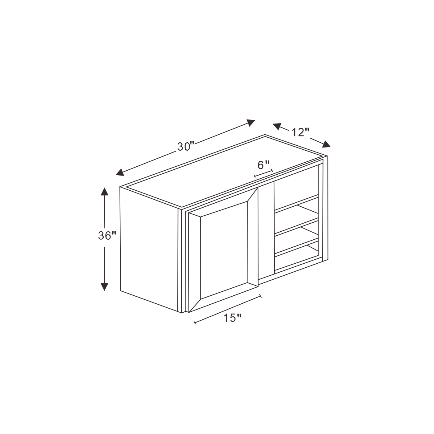 Sovereign Onyx Black Shaker Wall Blind Corner Cabinet