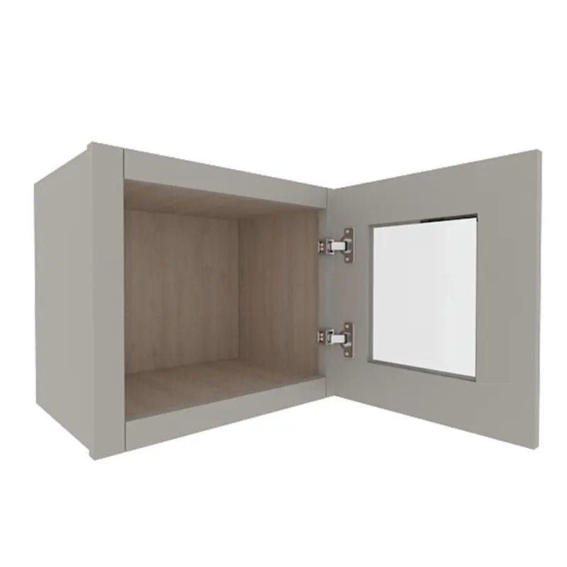 Prestigious Grey Shaker Wall Cabinet with 1 Glass Door