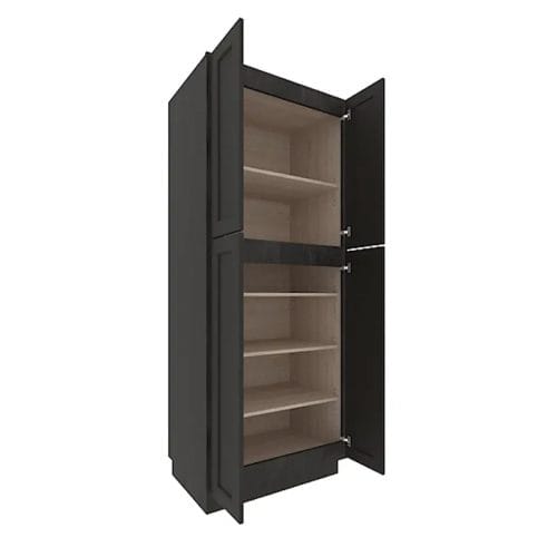 Refined Modern Slate Shaker Tall Pantry Cabinet with 4 Doors