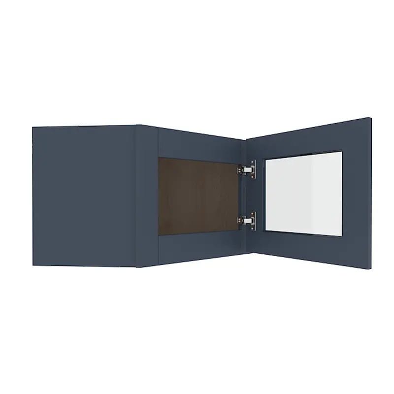Imperial Midnight Blue Shaker Wall Diagonal Corner with 1 Glass Door