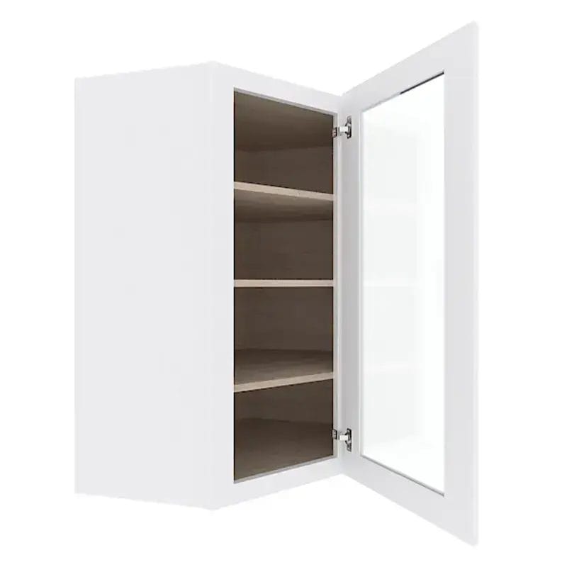 Opulent White Shaker Wall Diagonal Corner Cabinet