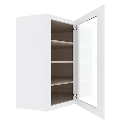 Opulent White Shaker Wall Diagonal Corner Cabinet