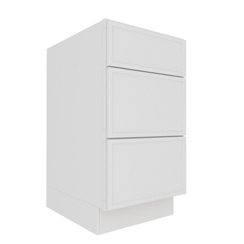 Ethereal White Micro Shaker Base Cabinet with 3 Drawers