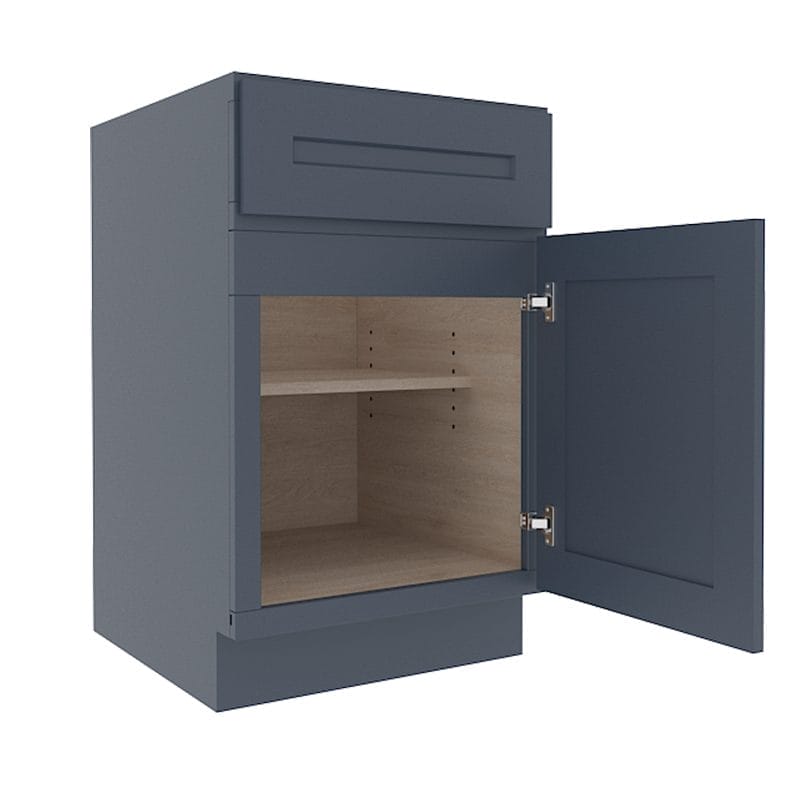Imperial Midnight Blue Shaker Base Cabinet with 1 Door – Hinge Left