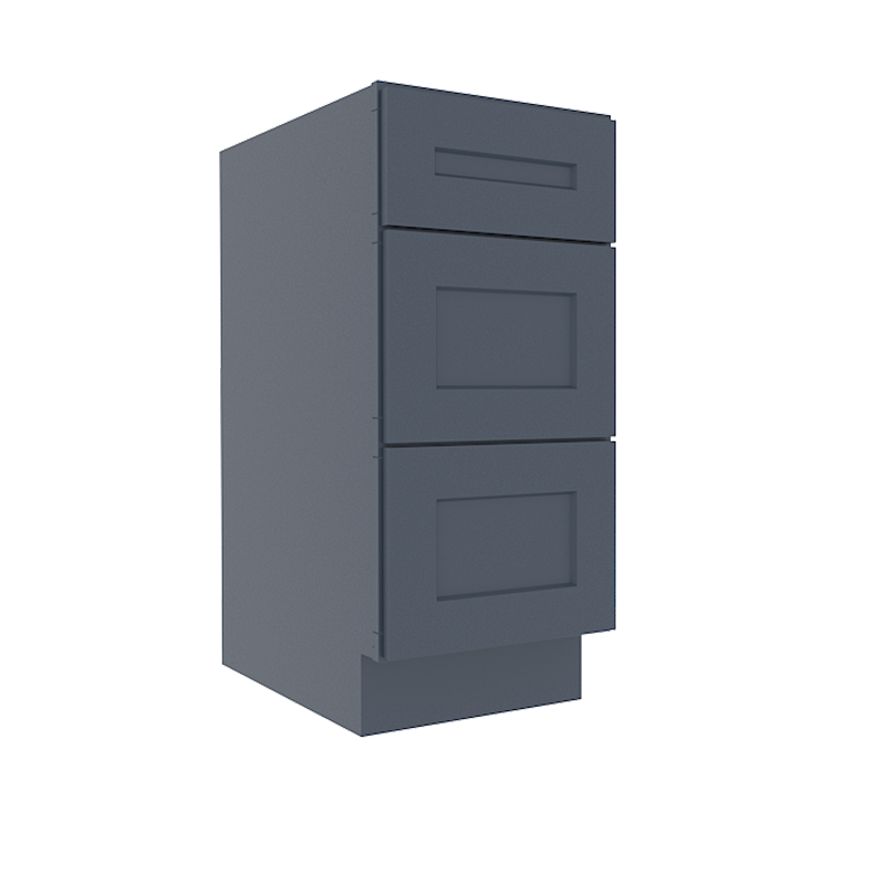 Imperial Midnight Blue Shaker Base Cabinet with 3 Drawers