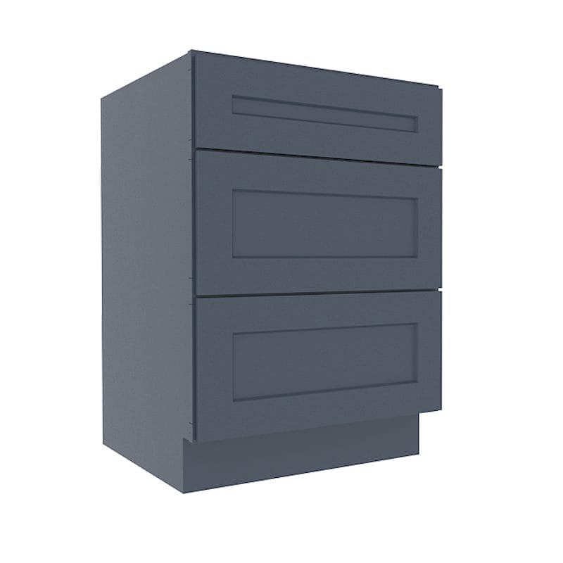 Imperial Midnight Blue Shaker Base Cabinet with 3 Drawers