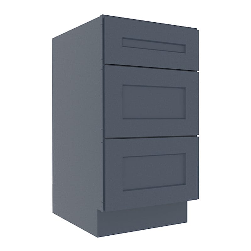 Imperial Midnight Blue Shaker Base Cabinet with 3 Drawers