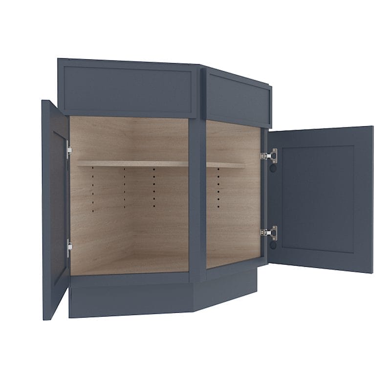 Imperial Midnight Blue Shaker Base End Corner Cabinet