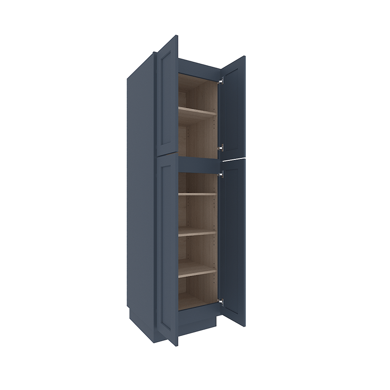 Imperial Midnight Blue Shaker Tall Pantry Cabinet with 4 Doors