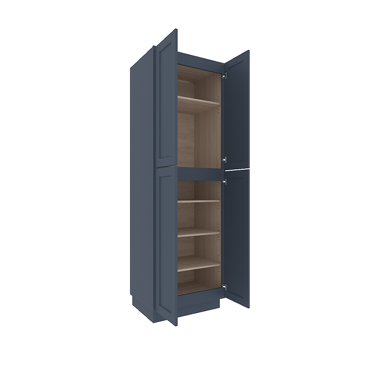 Imperial Midnight Blue Shaker Tall Pantry Cabinet with 4 Doors