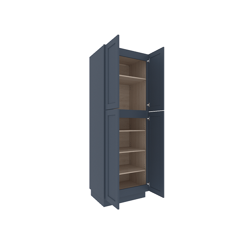 Imperial Midnight Blue Shaker Tall Pantry Cabinet with 4 Doors