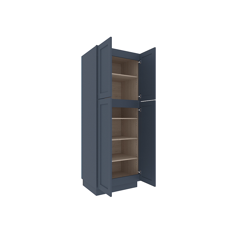 Imperial Midnight Blue Shaker Tall Pantry Cabinet with 4 Doors